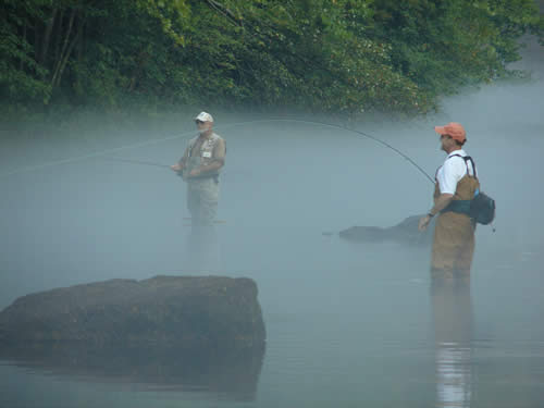 Anglers fishing from stream management at www.riverscientist.com